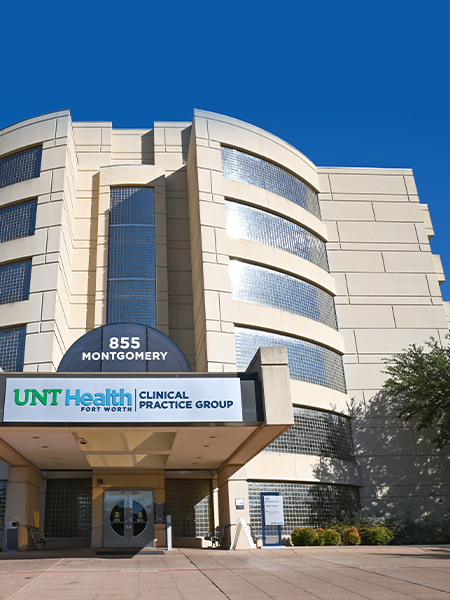 Exterior view of the UNT Health Fort Worth Clinical Practice Group building
